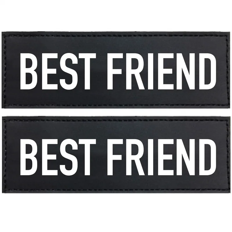 Best Friend FML домашнее животное патчи для собаки сбруя-жилет Светоотражающие удаленные наклейки 2 шт Id бирки с крючком подложки не домашнее животное в тренировке жилет - Цвет: Best Friend
