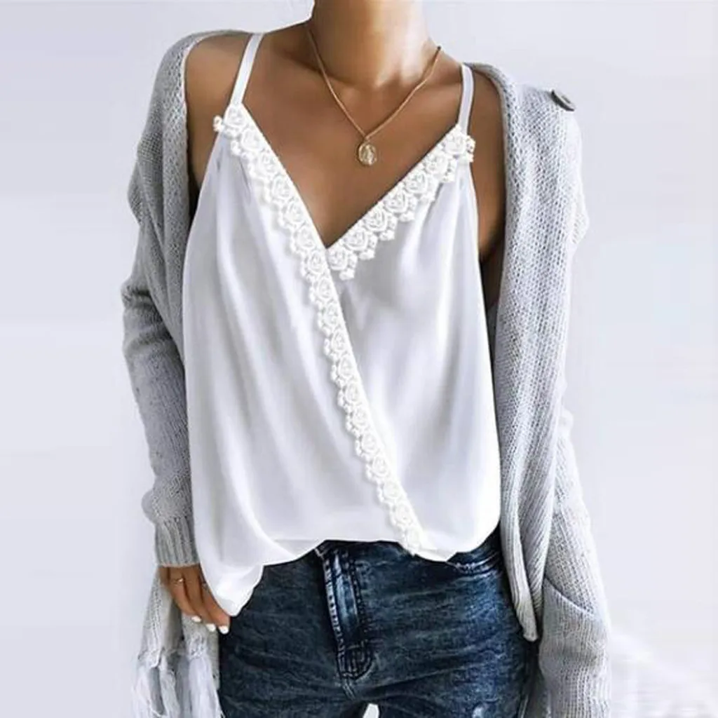 Женский кружевной топ Feitong короткий с треугольным вырезом летняя повседневная