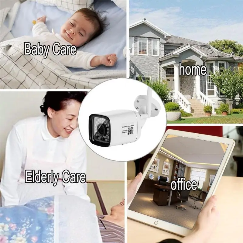 Сетевая веб-камера беспроводная wifi 720 P камера IP66 Водонепроницаемая двухсторонняя Voive домашний монитор мобильное Обнаружение веб-камера видеокамера 2MP US