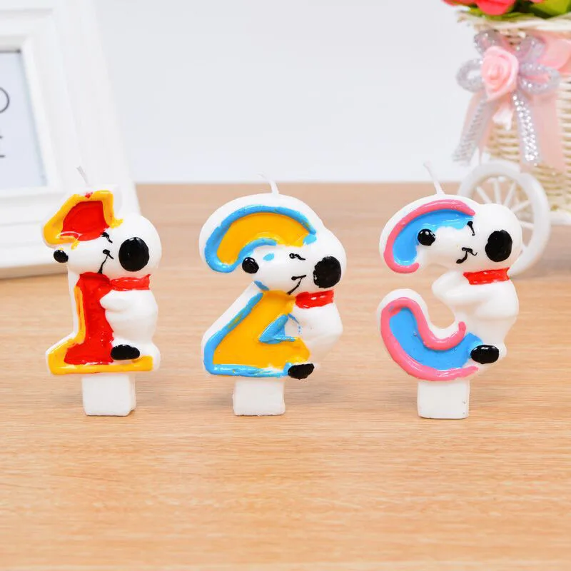 Креативный подарок 0 9 цифры собака Экологичная мультяшная свеча детский день