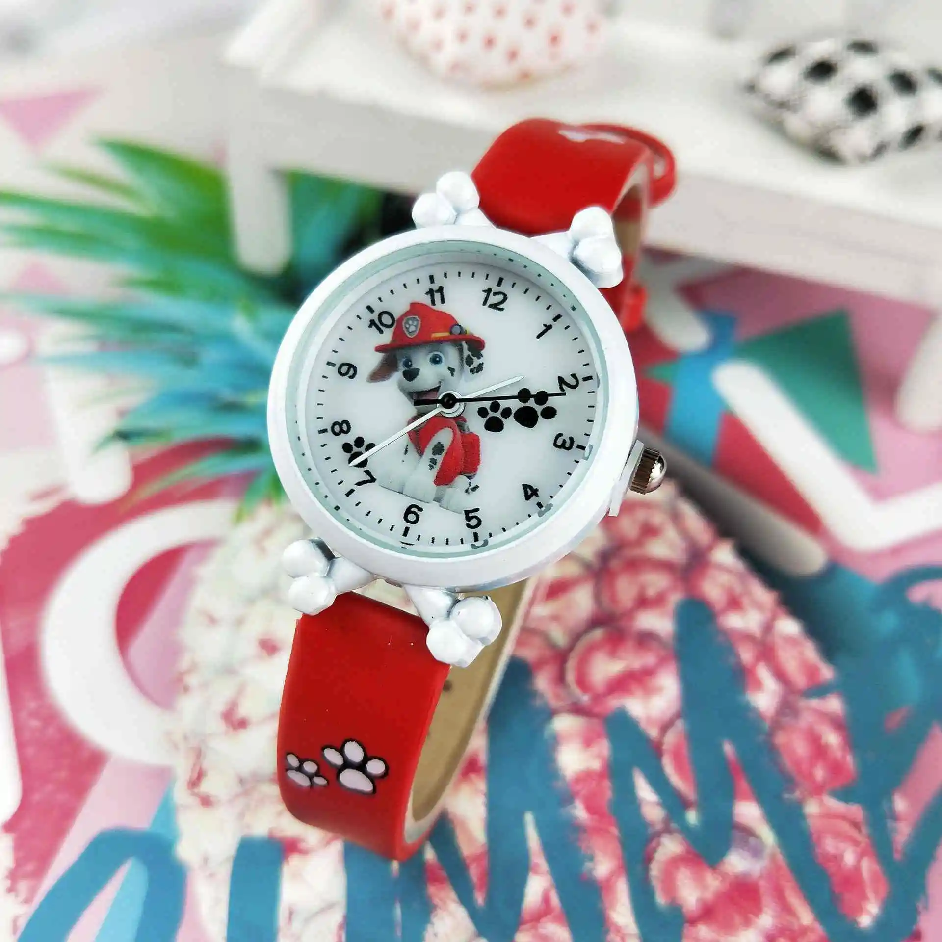 Marshall Paw patrol цифровые часы время развития интеллекта узнать собака Эверест экшн Аниме Фигурка patrulla canina игрушка для детей подарок - Цвет: Marshall