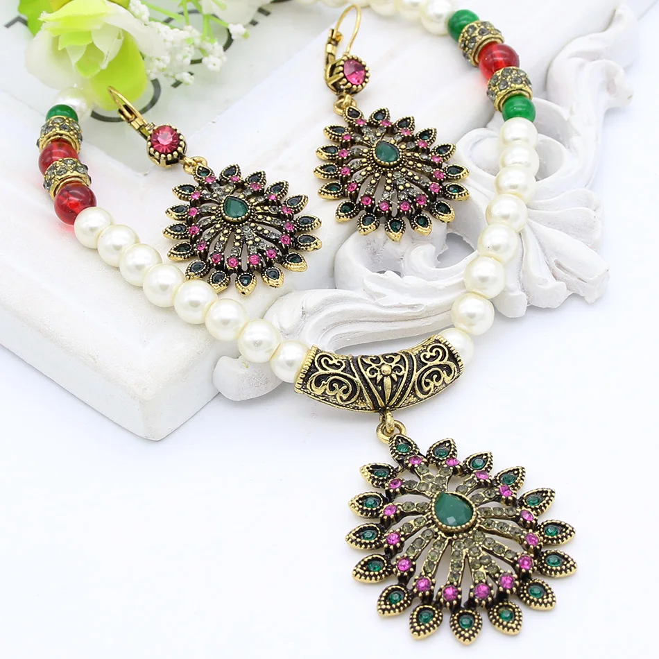 Новые винтажные марокканские женские наборы ювелирных изделий с каплями воды