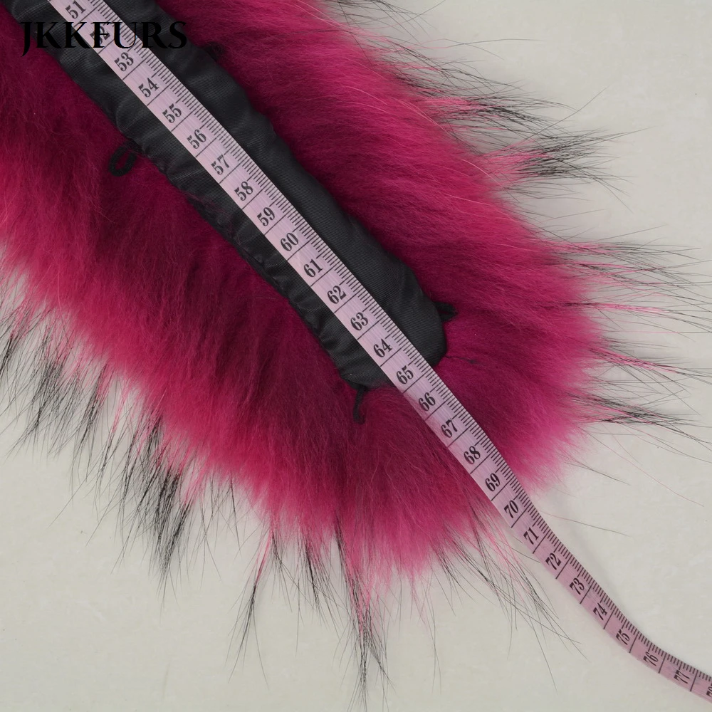 Детская подкладка из натурального меха енота 65 см для детей и взрослых пальто с