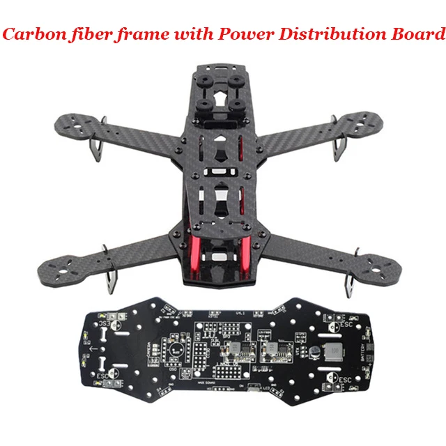 Carbon Fiber and PDB quad Рамки чистого углерода Волокна квадракоптер Quadcopter комплект QAV250 квадракоптеры Drone frame Мини 250 FPV-системы RC Стекло Волокна Quadcopter комплект Flysky Для ZMR250 - Цвет: Carbon Fiber and PDB