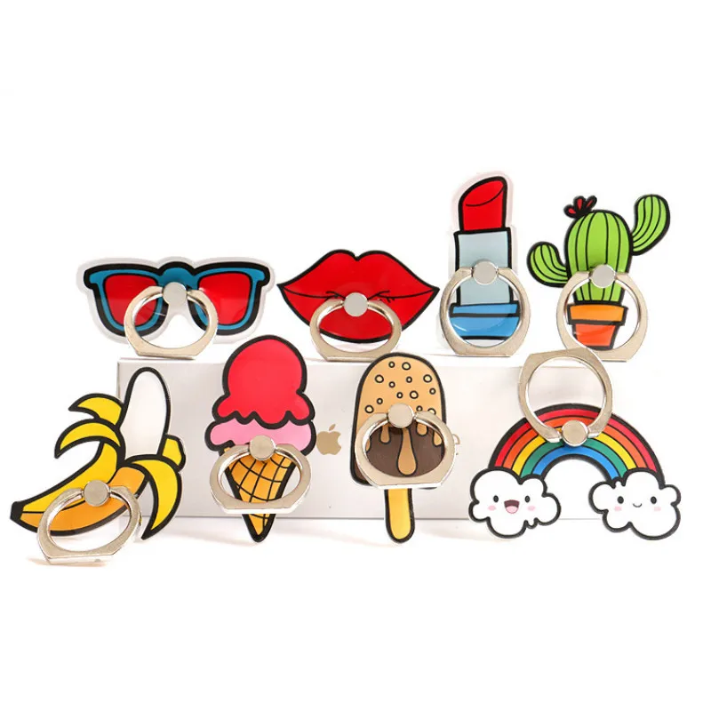 Wholesales 30pcs/lot Universal Mobile Phone Holder Rainbow Ring Cactus Tables Stand Finger | Мобильные телефоны и