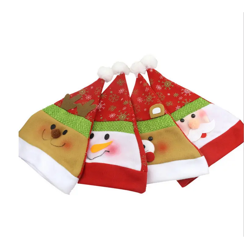 Рождественская вечеринка Санта Клаус шляпа 3D Снеговик Лось медведь с заплатами