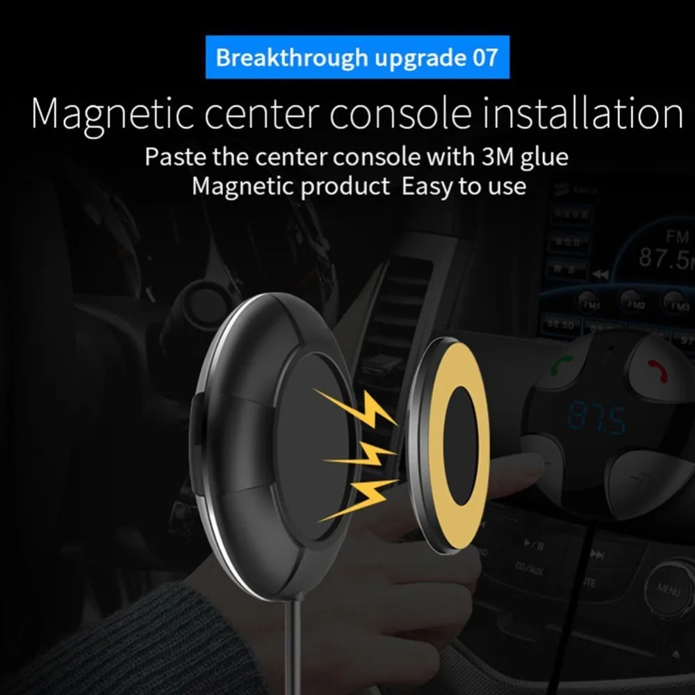 Чудное Хэндс фри автомобильный набор свободные руки FM Bluetooth 4 2 передатчик MP3 плеер