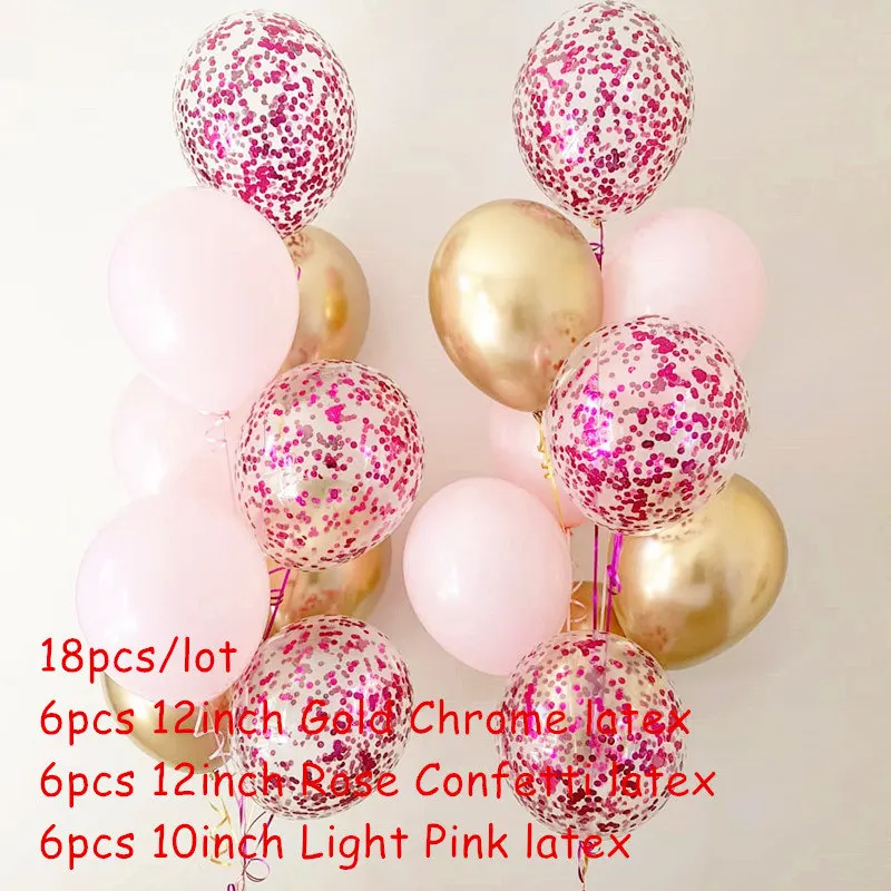 Balloon Style 7 18 шт цвета: золотистый, серебристый Chrome латексные шары Свадьба День Рождения вечерние украшения Дети конфетти 12 дюймов металлик латексные Air Гелиевый шар - Цвет: Balloon Style 7