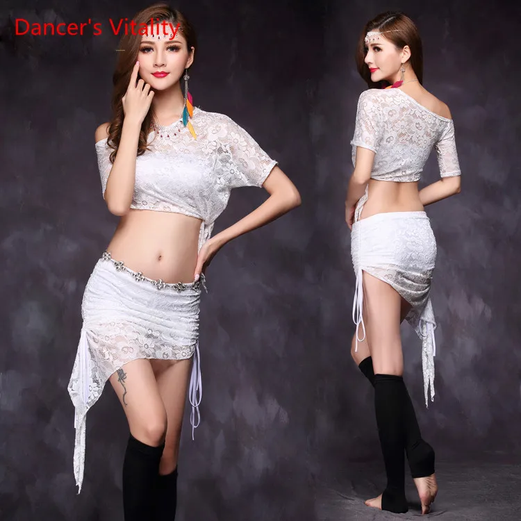 2018 новый весенне летний костюм для танца живота сексуальный кружевной топ на