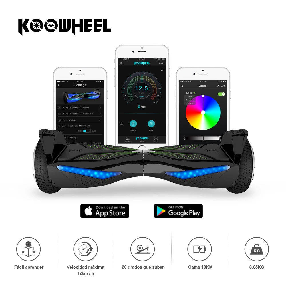 Koowheel K3 6 5 Дюймов Электрический Скутер Ховерборд с Bluetooth самобалансирующийся