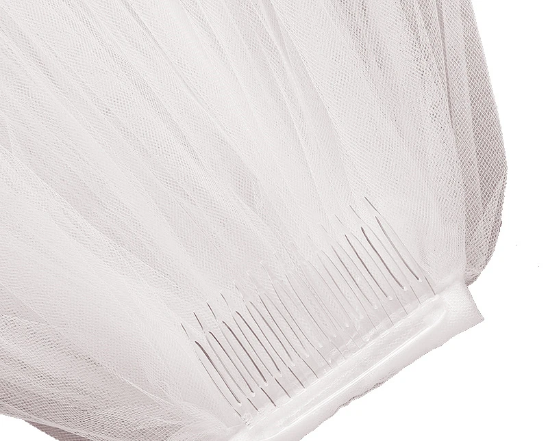 

Short Veil With Comb Wholesale Simple Tulle Wedding Veils Two Layers For Bridal Cut Edge Tulle White Ivory Wedding Veil OV100