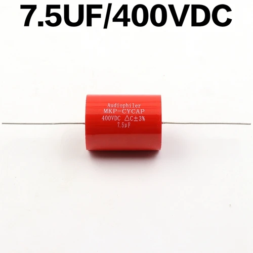 1 шт. 400VDC аудио класса осевой конденсатор Audiophiler MKP конденсатор для винтажный гитарный усилитель, динамик кроссовер муфта DIY Reapair - Цвет: 7.5uF400V