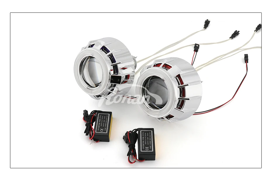 RONAN mini 2,5 двойной ccfl angel eyes Bi-xenon проектор для автомобильных фар объектив белый красный синий h1 h4 h7 модифицированный автомобильный Стайлинг
