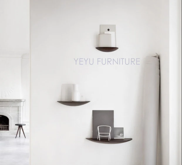 Современный дизайн настенная полка из твердой древесины книжная стеллаж для