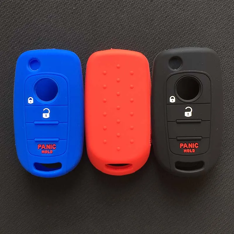 Silicone Car Key Case Cover Protector For Fiat 500X Toro Tipo Egea 3Button Remote Holder Flip Folding Dodge Neon | Автомобили и