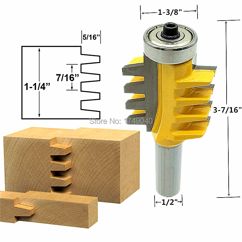 1-1/4 &quotпальцевое соединение клеевое фреза 1/2&quot и 1/4 &quotхвостовик карбида