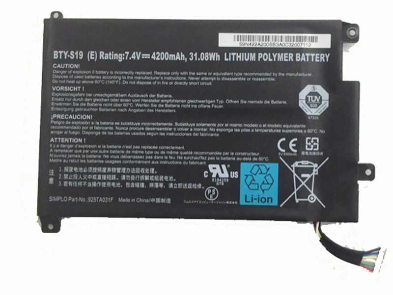 MaleCrane BTY S19 4200 мАч планшет аккумулятор для MSI Windpad Tablet 110w 925TA004F 925TA026F 40033906 литий
