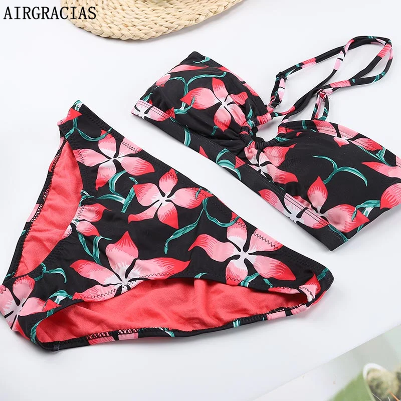 AIRGRAICAIS летний купальник женский бикини до середины талии набор купальный костюм