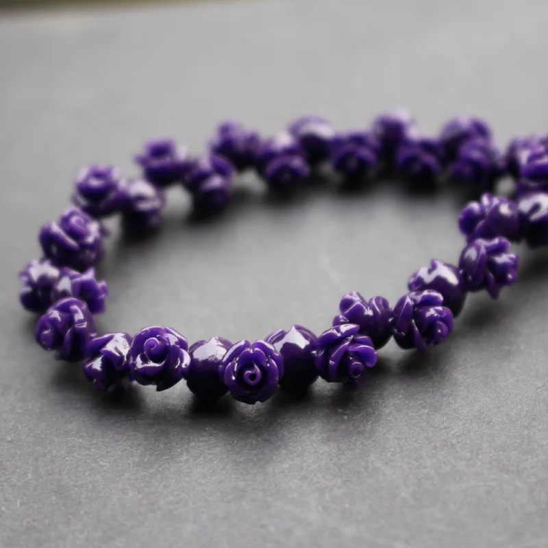Purple 50 шт./лот 6 мм коралловые бусины кабошон Роза многоцветные модные бусины для самостоятельного изготовления ювелирных изделий Аксессуары - Цвет: Purple