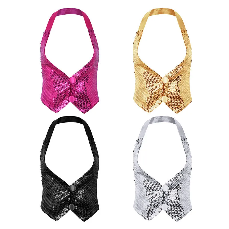 Женский джазовый жилет MSemis Блестящий топы для джазовых танцев майка |