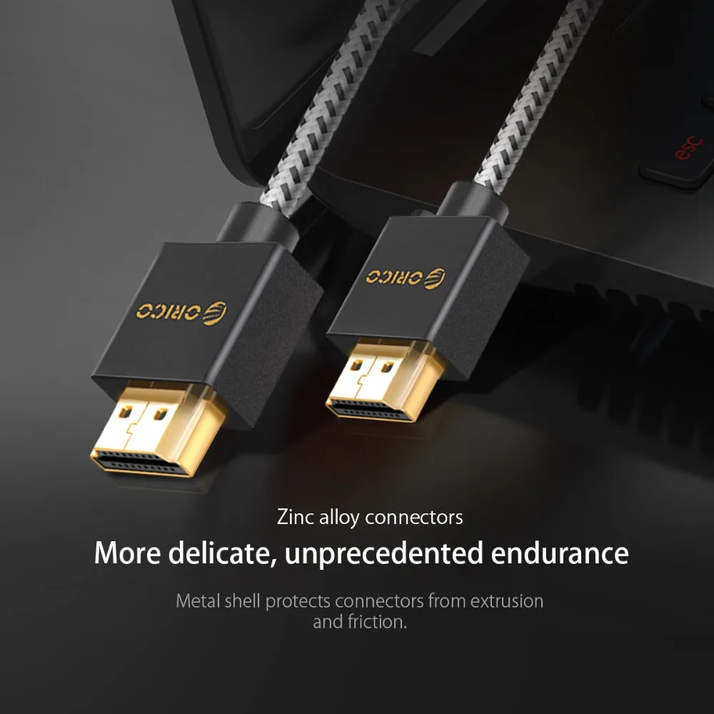 ORICO ПВХ HDMI кабель видео кабели позолоченный 1080p 3D кабель для HDTV ЖК-проектора HDMI 4K HDTV сплиттер 0,5 м 1 м 1,5 м 2 м 3 м