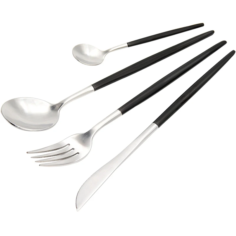 KTL 4 шт./лот набор посуды черного/золотого цвета высококачественный Обеденный нож