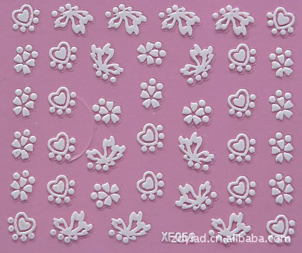 Европа Красота Белый цветок розы Кружева резные стикеры 3D на ногти nail Art 3D наклейки для ногтей Инструменты XF712