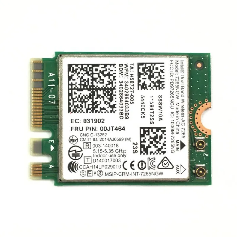 Новый беспроводной процессор intel 7265AC 2 4 ГГц 5 AC 7265 802.11ac 867M BT4.0 04X6030 00JT464 T450 X250