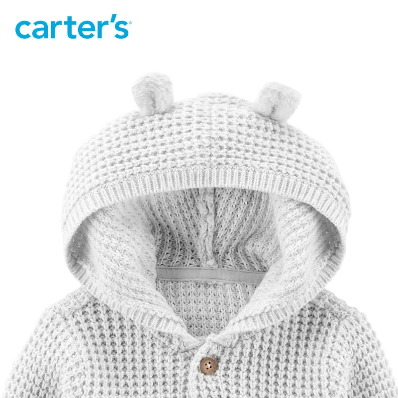 Carter's/кардиган на пуговицах спереди осенне-зимний свитер с капюшоном для