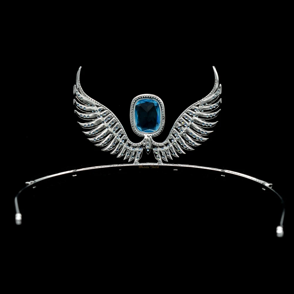 Тиары с фианитом класса ААА свадебные аксессуары для волос ангельскими крыльями