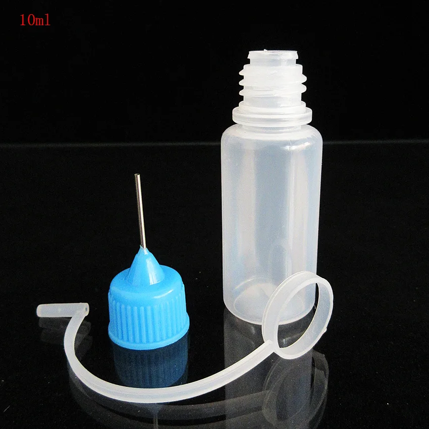 10 шт. образец пластиковых бутылочка с колпачком для иглы сжимаемая капельница мл