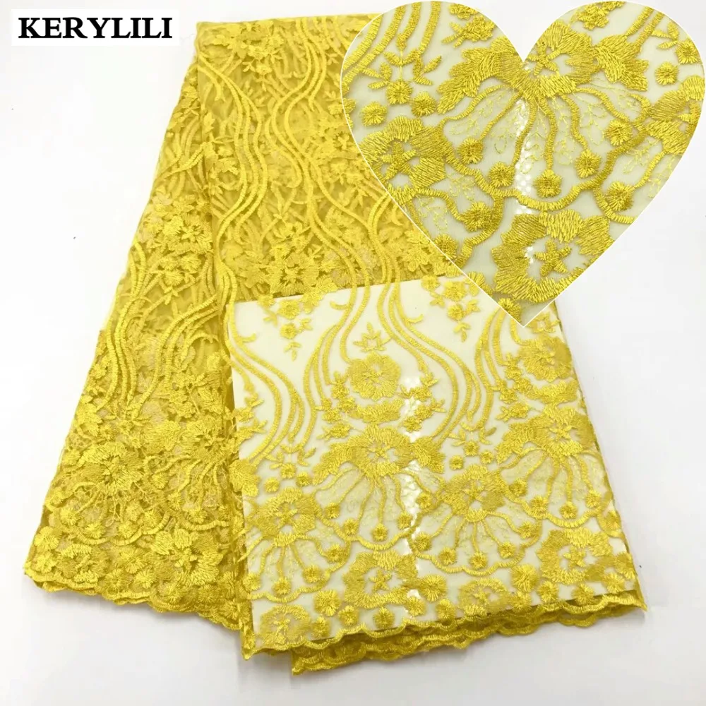 KER YILI Красный Белый Высокое качество Тюль Кружево африканская кружевная ткань