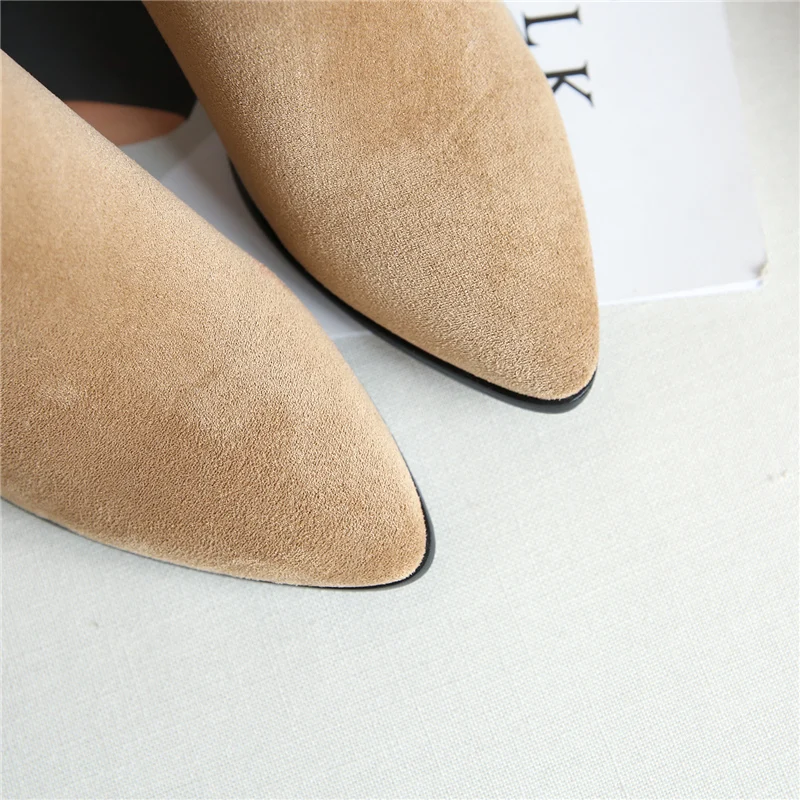 2018 плюс Размеры Для женщин 7 5 см ботильоны на высоком каблуке толстом устойчивом