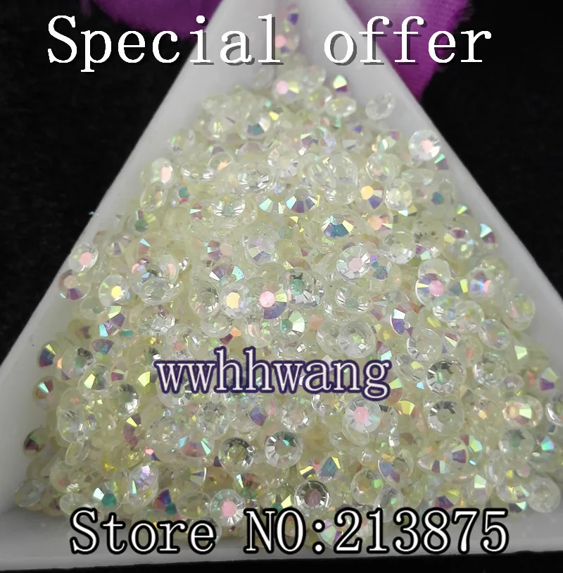 Специальное предложение 1000 шт. кристально белые AB волшебные цвета желе 3 мм Смола