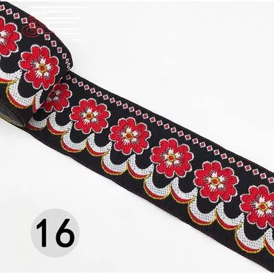 16 7 м/лот вышивка национальная лента ширина 5 см тканые жаккардовые кружева Отделка Ткань DIY Швейные аксессуары ручной работы HB191 - Цвет: 16