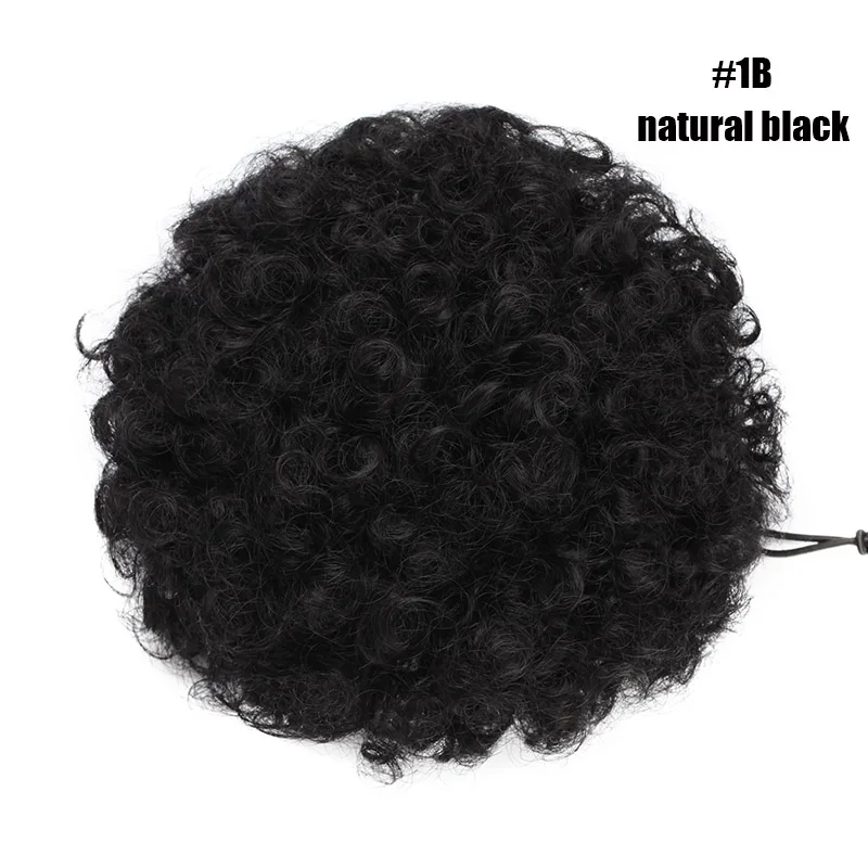 natural black S-noilite вьющиеся волосы пучок шнурок конский хвост Updo шиньон синтетический шиньон накладные волосы для наращивания пучок волос для черных женщин - Цвет: natural black