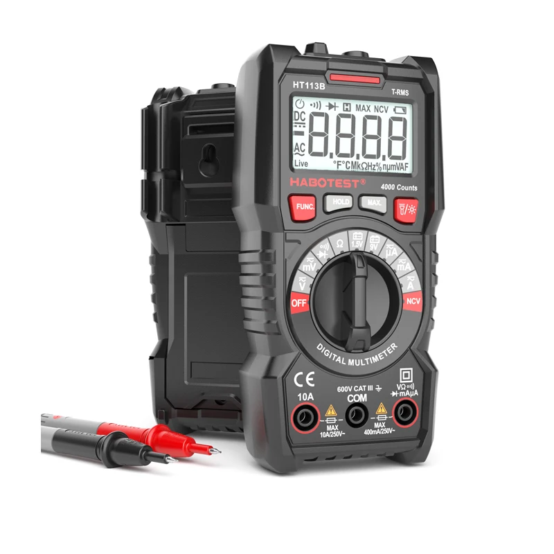 DC/AC Voltage Current Meter Handheld Ammeter Diode NCV Ohm Tester HABOTEST HT113B Digital Mini Multimeter T-RMS Multitester | Инструменты