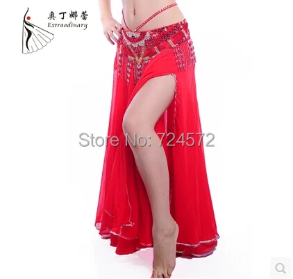 Костюмы для танца живота старший сексуальный шифон Серебряный край юбка танец