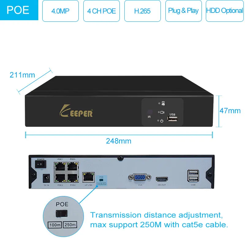 H.265 4CH 4MP POE NVR CCTV Системы 4 шт. открытый Водонепроницаемый PoE IP Камера комплект P2P