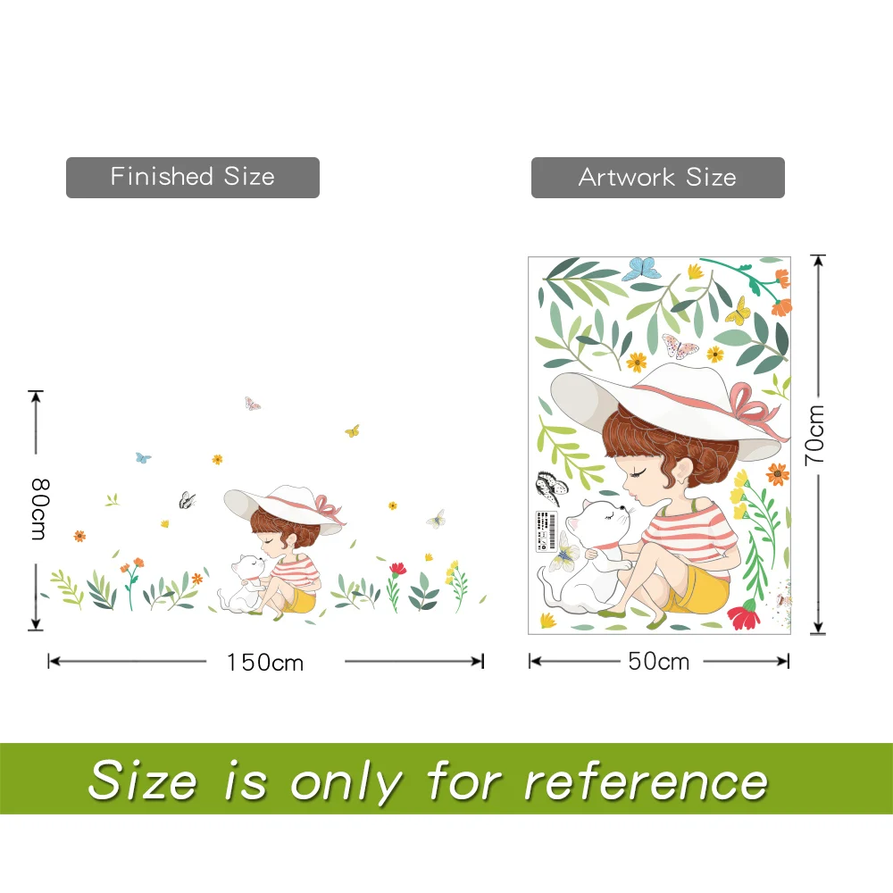 Милые девушки стены стикеры для гостиной украшения DIY Съемный Детская комната