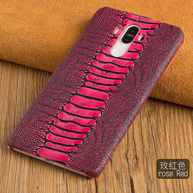 Rose red Чехол LANGSIDI для LG V30 V40 V50, чехол из натуральной кожи, роскошный чехол из кожи страуса для LG g5 G6 G7 G8S fundas - Цвет: Rose red