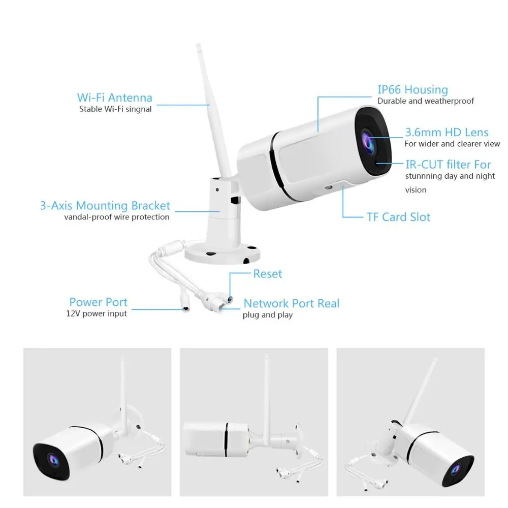 JOOAN с ONVIF HD 1080P IP камера беспроводной Wi Fi Пуля Камара Открытый водонепроницаемый IP66 ночное видение ИК безопасности