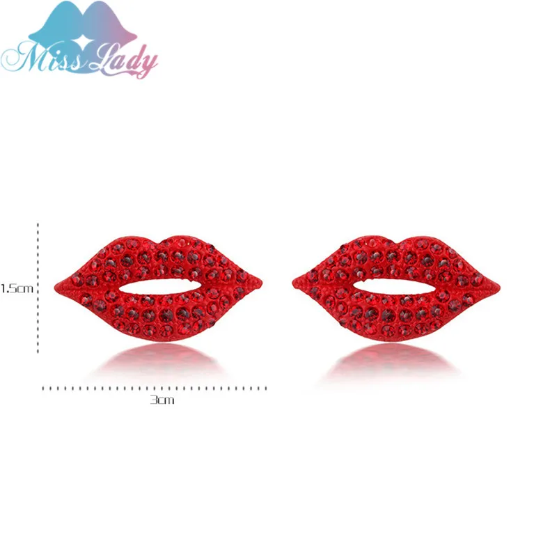Miss Lady Кристальные модные серьги для женщин 2017 сексуальные женские с поцелуем в