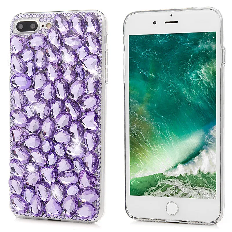 TURATA шику чехол для iPhone 7 Plus 3D ручной работы Алмазный Блеск Кристалл Жесткий ПК