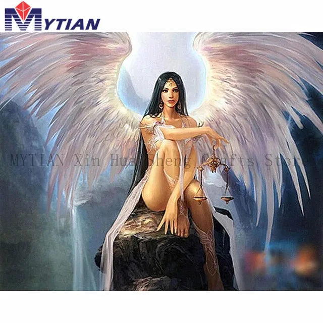 MYTIAN новинка 2018 года 5D картина из искусственных страз с крыльями девушек наборы