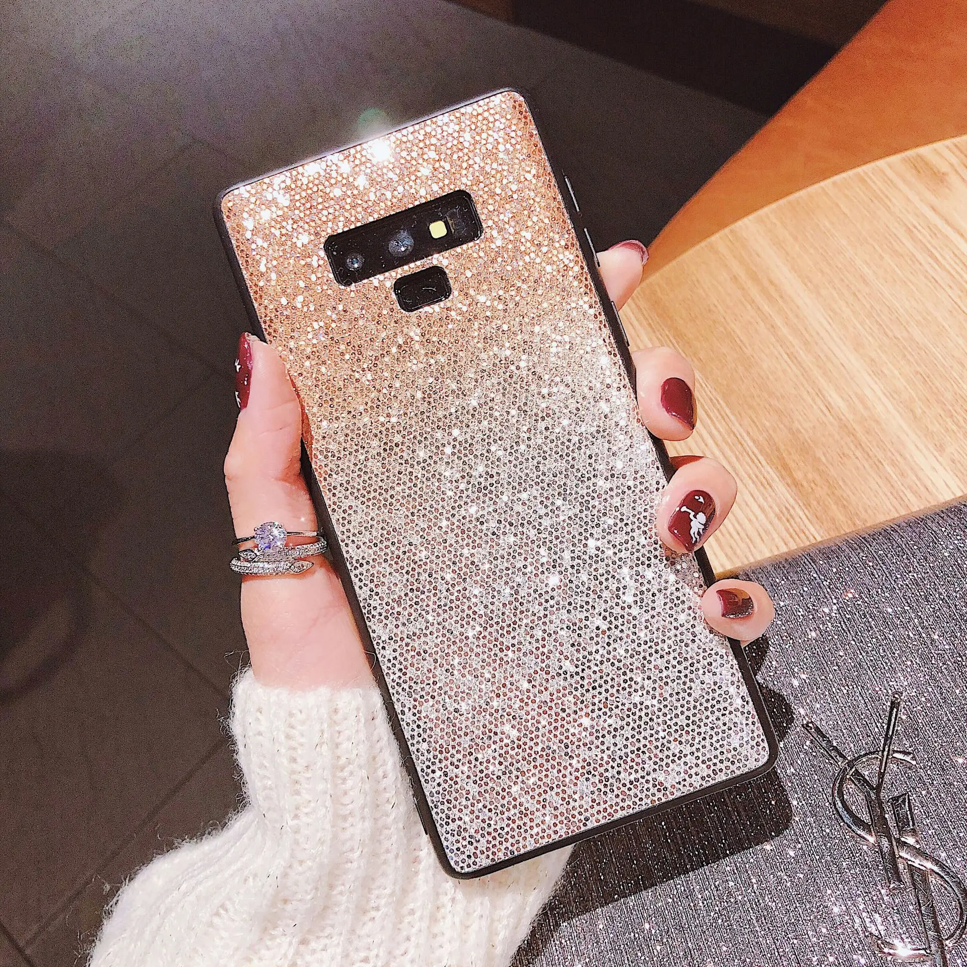 Для samsung S8 S9 плюс Чехол для телефона S7 край блестки в виде ракушки со стразами с