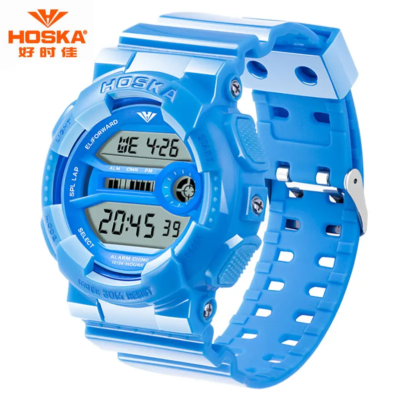 Электронные часы для женщин hoска Спортивный Хронограф Календарь подсветка