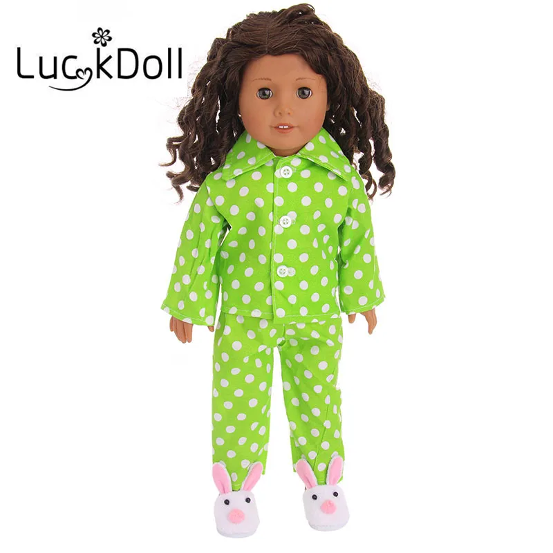 Luckdoll3 цвета кукольная пижама в горошек подходит для 18 дюймов американский и 43 см
