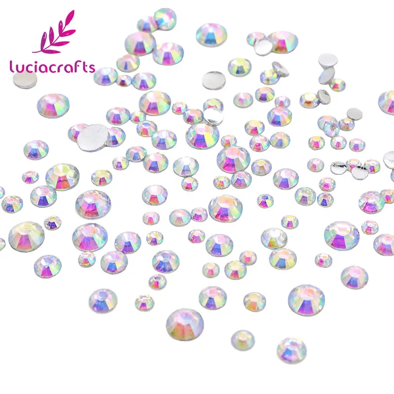 Lucia crafts 400 шт 2 мм-6 мм смешанные AB смолы кристалл круглые плоские стразы G0207
