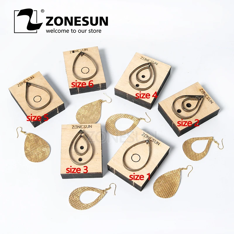 Режущий инструмент ZONESUN для изготовления кожаных сережек в форме капли украшения